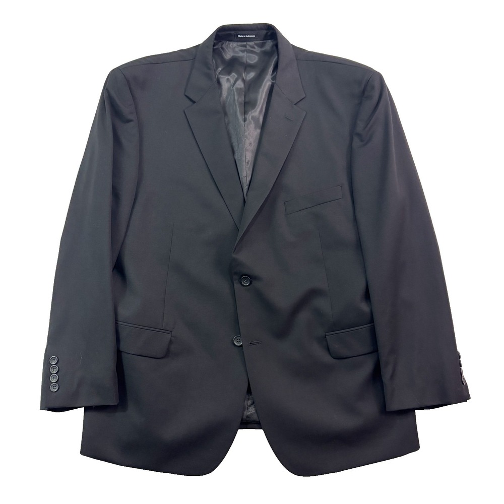 Pronto Uomo 50R Black Blazer Jacket Sport Suit‎ Coat All Season Wool Slim Mens
